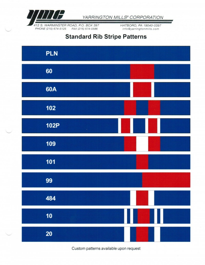 Standard Rib Stripe Pattern | Yarrington Mills